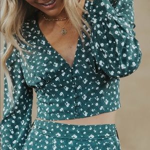 FORREST FLORAL LONG SLEEVE TOP (Kittenish)